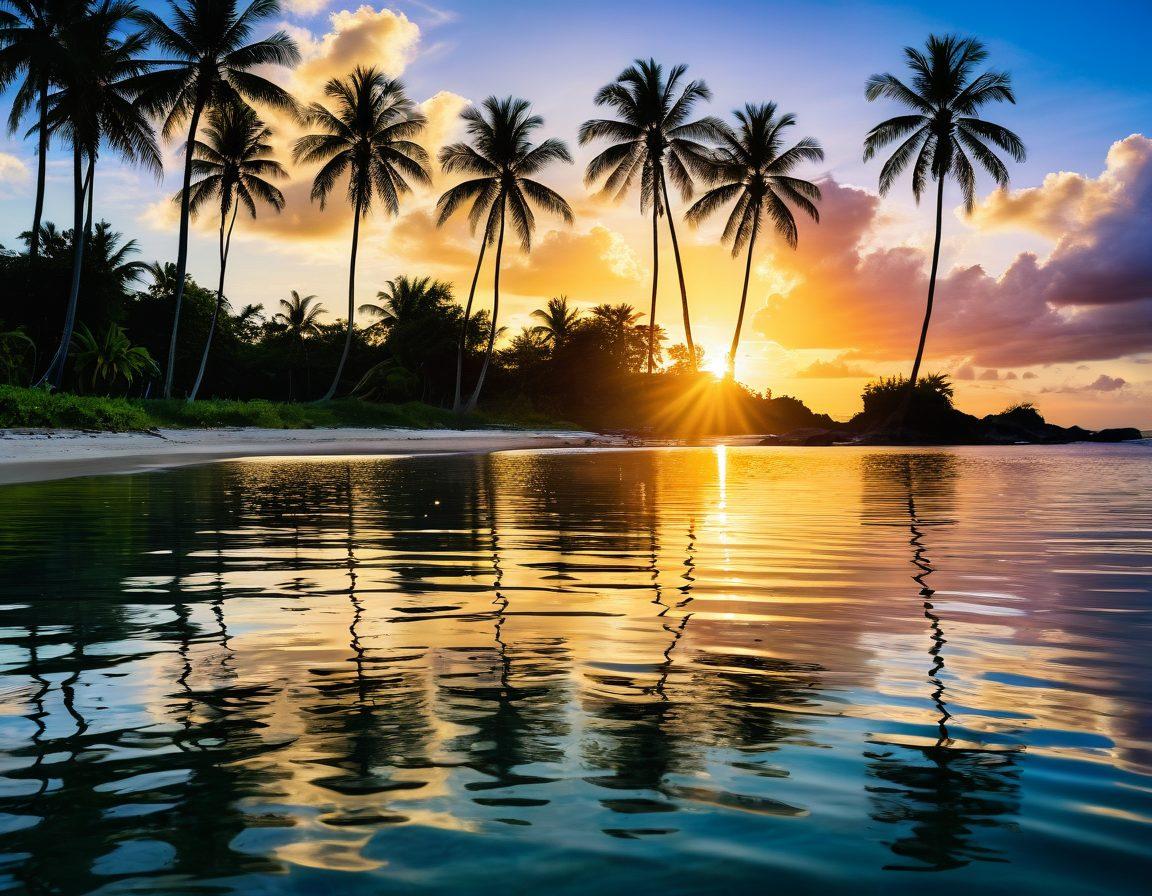 A serene beach scene showcasing a diverse group of people joyfully swimming in the ocean, embracing nature in their natural state. The sun gleams brightly, casting shimmering reflections on the water, with lush palm trees framing the backdrop. Exciting splashes and laughter illustrate the carefree spirit of nude recreation. Vibrant colors. super-realistic. peaceful atmosphere.